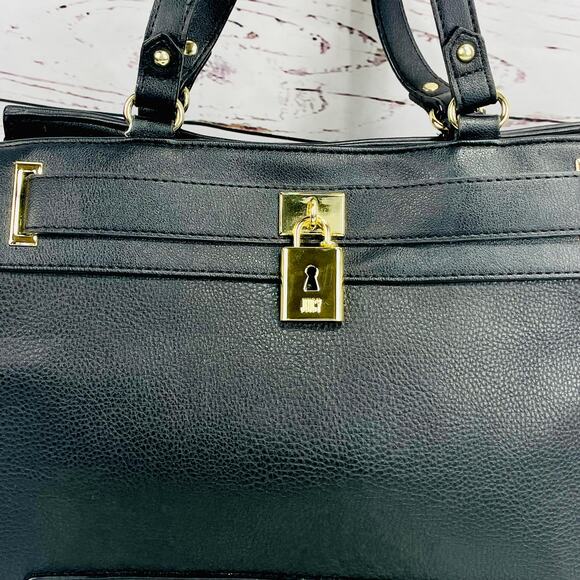 JUICY COUTURE Black Satchel Style Purse with Lock and Key - Picture 2 of 13